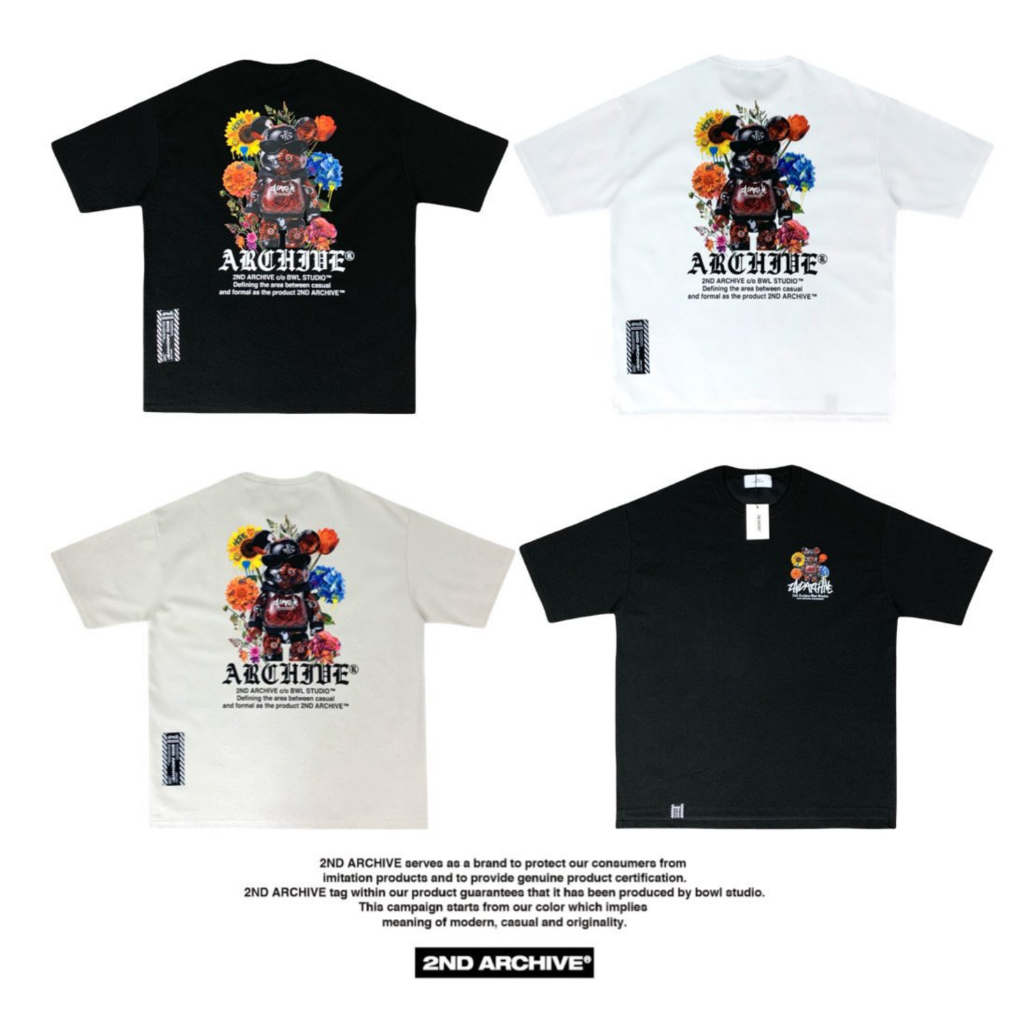 [2nd Archive]黒いバラのテディベアTシャツ(SAB236)