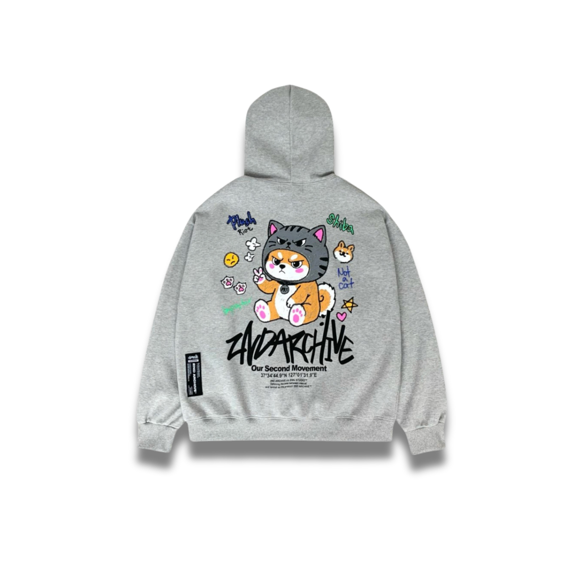[2nd Archive]不機嫌そうな猫のピースサインパーカー※セット販売あり(SAB277)