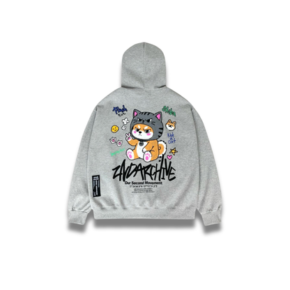 [2nd Archive]不機嫌そうな猫のピースサインパーカー※セット販売あり(SAB277)