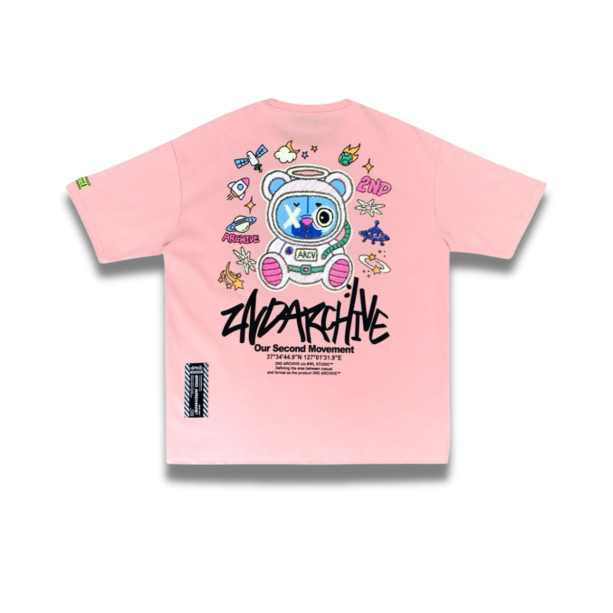 光る宇宙クマTシャツ オーバーサイズ | 蓄光プリント | 2nd Archive 