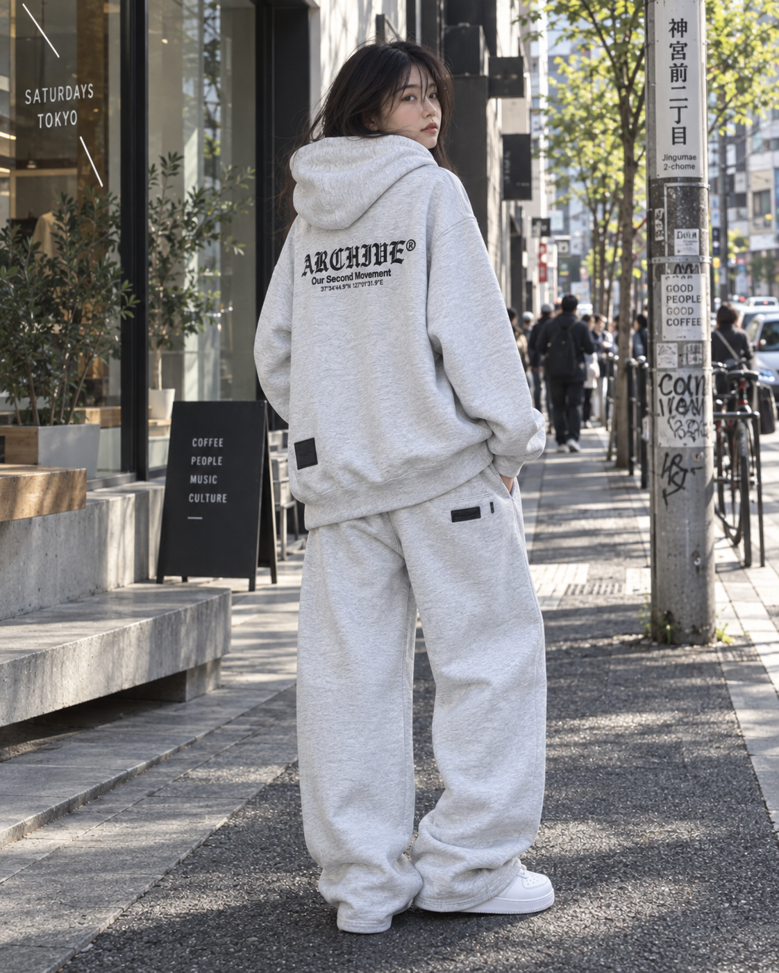 [2nd Archive]レザーパッチロゴ入りジップアップパーカー※セット販売あり(SAB274)