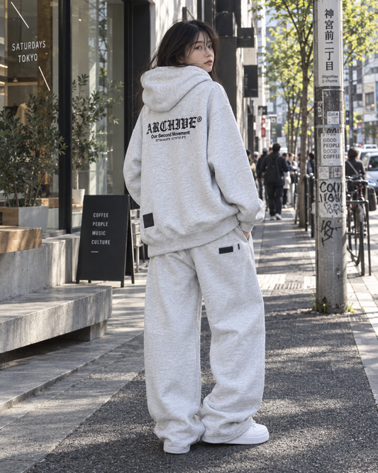 [2nd Archive]レザーパッチロゴ入りジップアップパーカー※セット販売あり(SAB274)