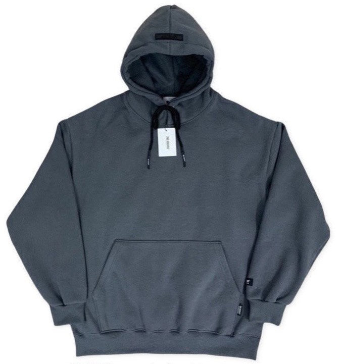 Best selling dark gray hoodie sweater with hoodie up. 