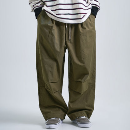 Khaki baggy pants, new Korean street fashion.