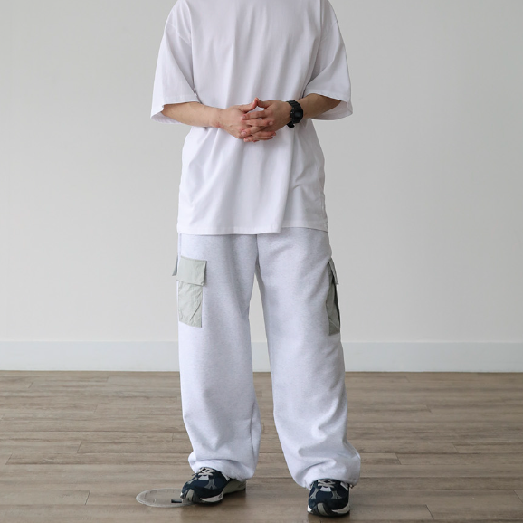 Double cargo jogger sweatpants made inKorea