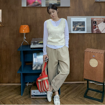 Bestselling unisex beige Korean slacks.