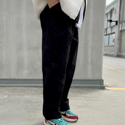 Black streetwear slacks, Korean.