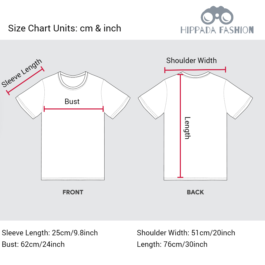 Size chart for Korean made shirts. 