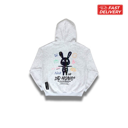 [2nd Archive] 落書きバニー スコッチ パーカー グラフィック プリント (SAB10F)