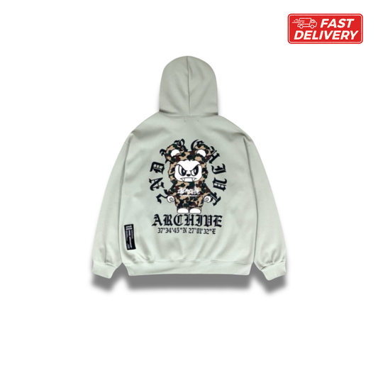 [2nd Archive]サークルロゴの怒ったクマのパーカー(SAB192F)