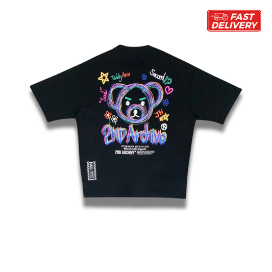 [第二档案] 钢笔艺术熊图案T恤（SAB43）