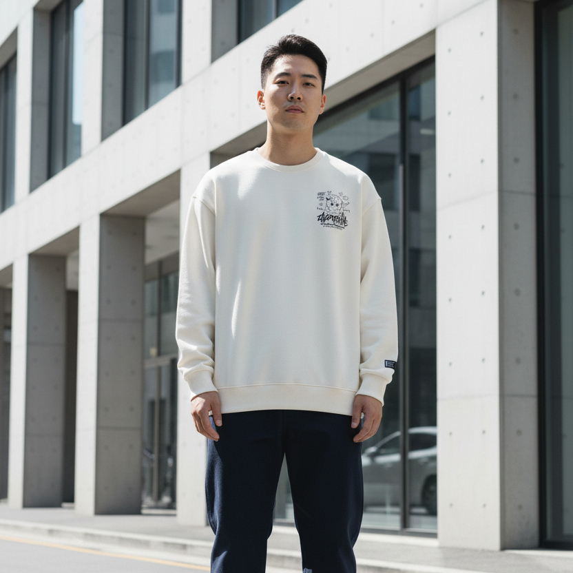 Ball Cap Cat Sweater Front Lifestyle