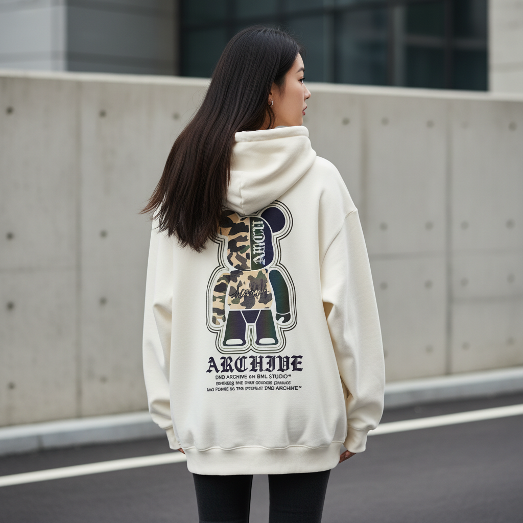 Camouflage Bear Hoodie - Back