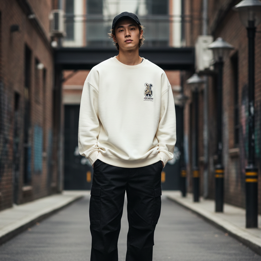 Camouflage Bear Sweatshirt Lifestyle - With Text