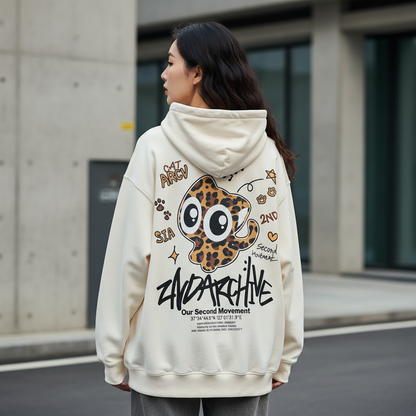 Cute Leopard Cat Hoodie - Back