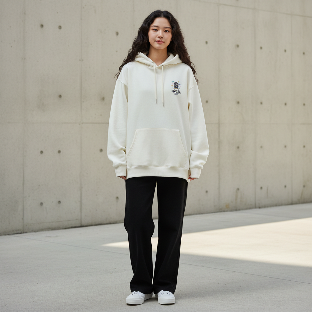 Drawstring Corgi Hoodie - Front