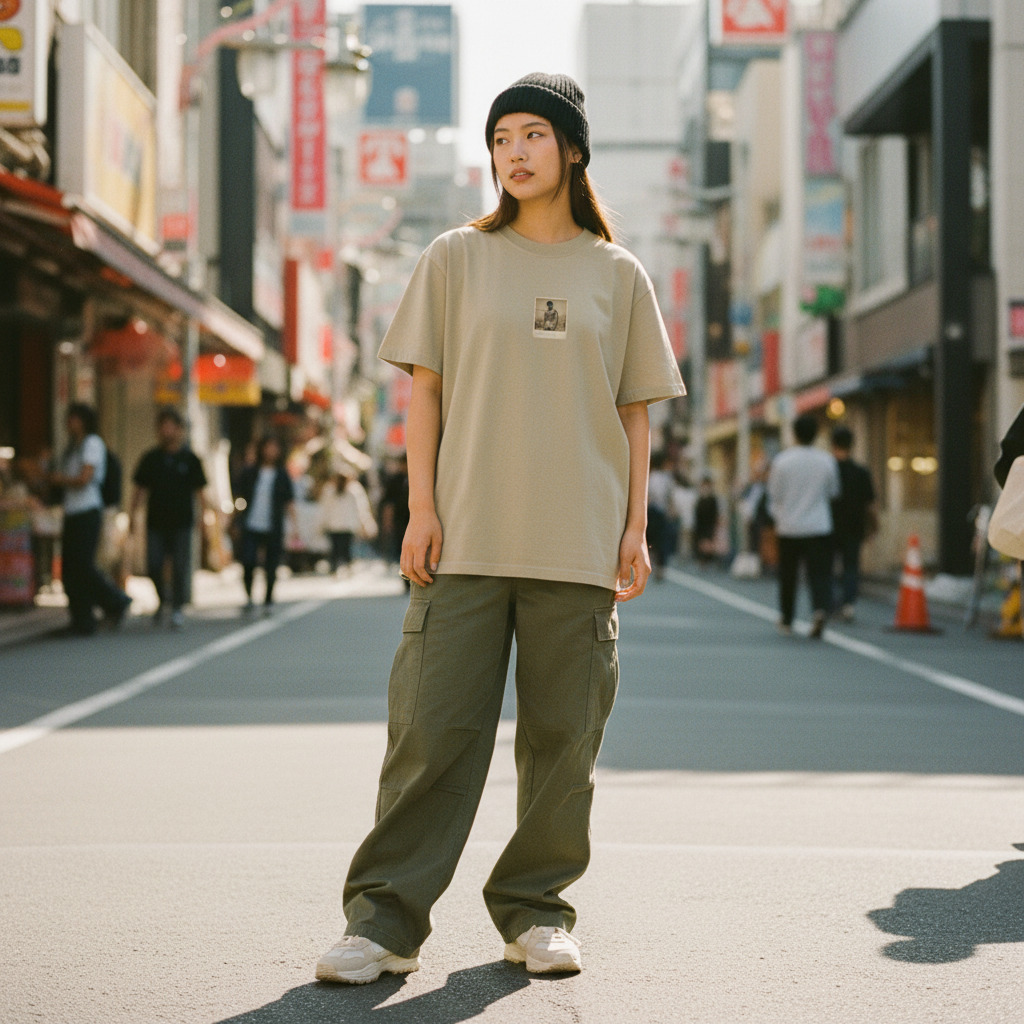 Faded Frames Co. カリフォルニアのビーチボディ - Faded Khaki Skate Girl
