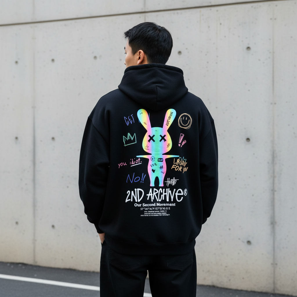 Graffiti Bunny Scotch Hoodie - Back