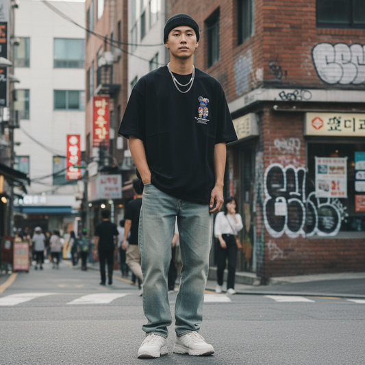 Graffiti Flower Teddy Bear T-shirt Lifestyle - Front