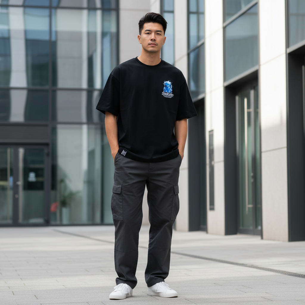 2nd Archive アイスビーニーベアTシャツ ライフスタイル フロントビュー 韓国ストリートウェア | 2nd Archive Ice Beanie Bear T-Shirt Lifestyle Front View Korean Streetwear