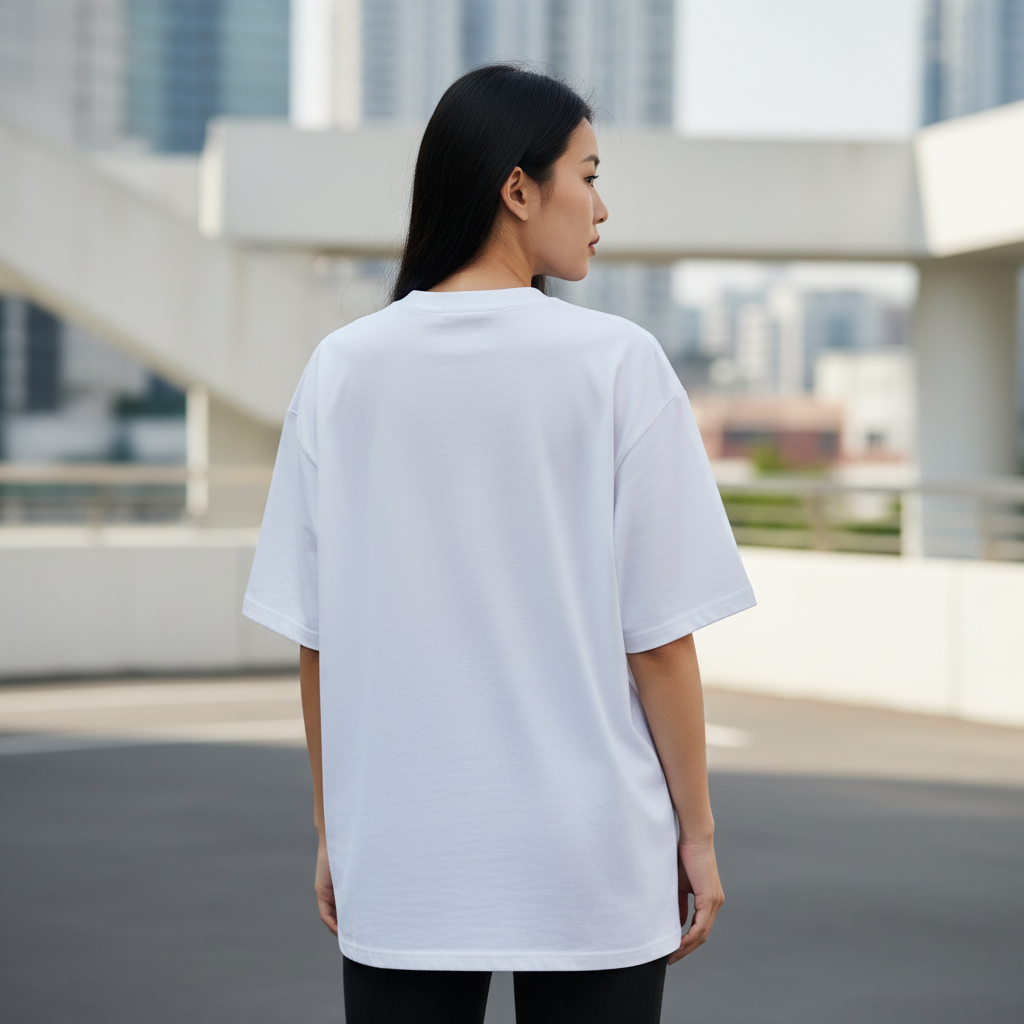 Selfie sketch teddy bear t-shirt back view plain - Korean street fashion oversized design | 自撮りスケッチテディベアTシャツ バックビュー 韓国ストリートファッション オーバーサイズデザイン