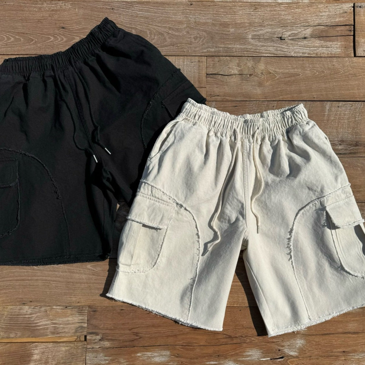 Unique Korean cut-off shorts, unisex, 2 colors