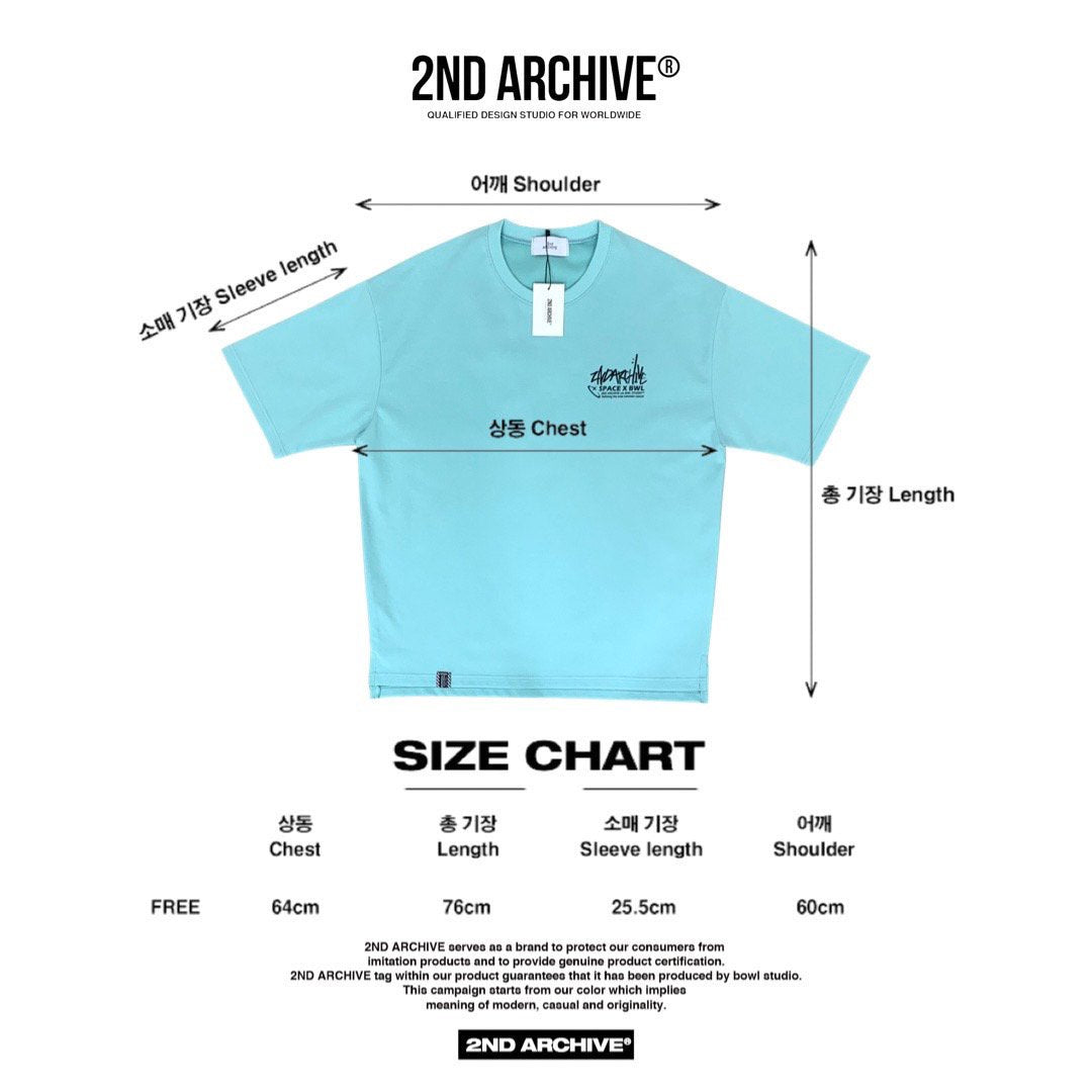 Size chart for Korean made one size fits all t shirt. 