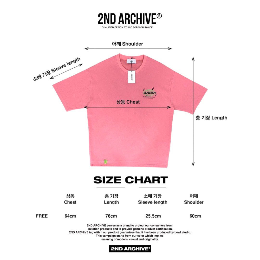 Graphic t-shirt size chart.