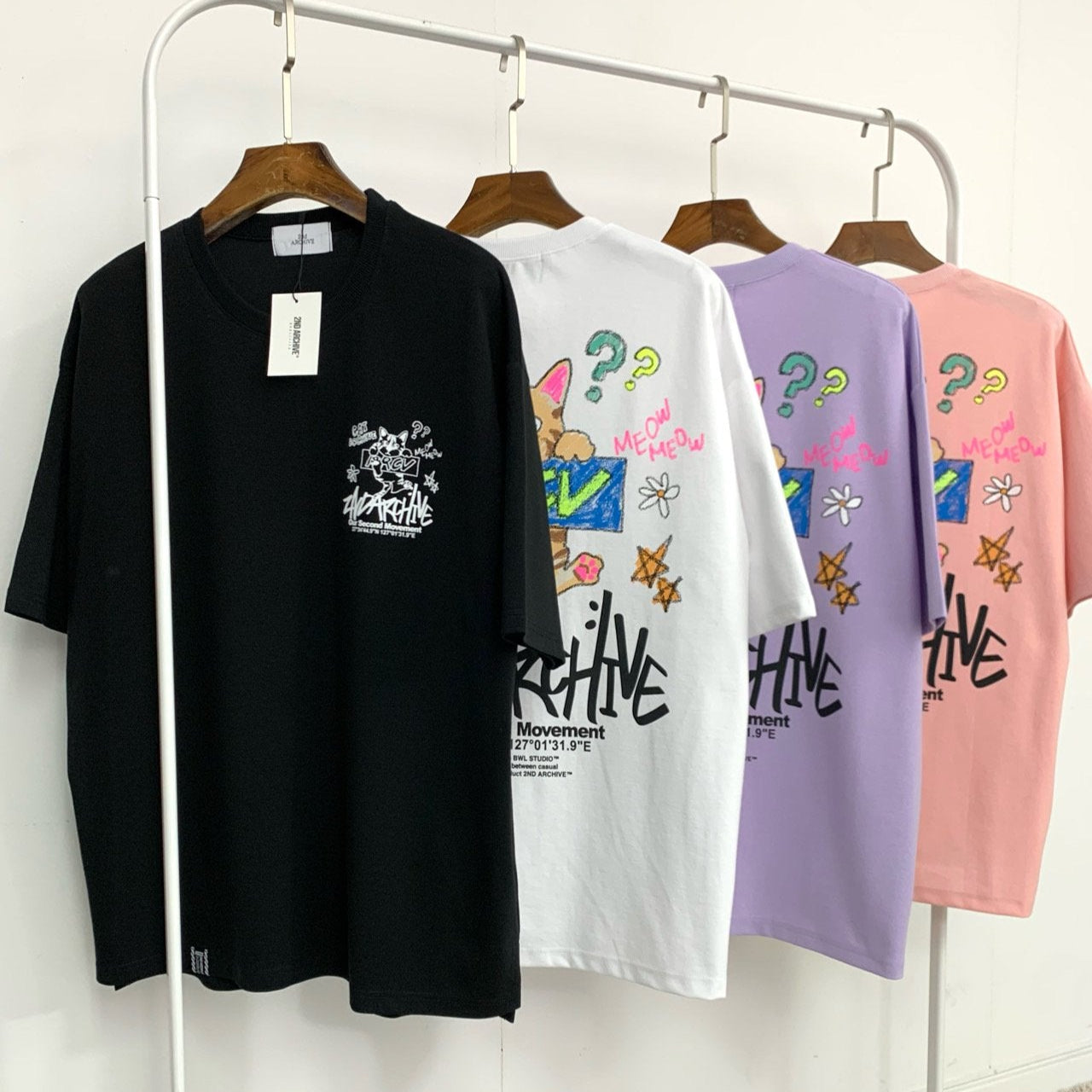 [2nd Archive] Cute Crayon Cat T-shirt (SAB127)