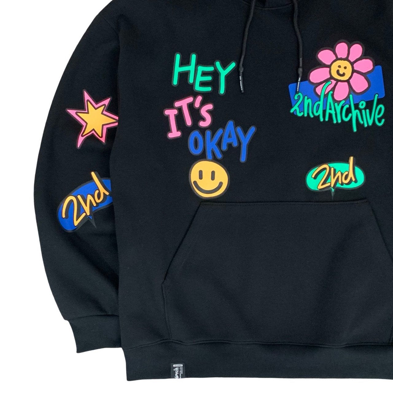 Stylish hoodie sweater with happy smile graphic