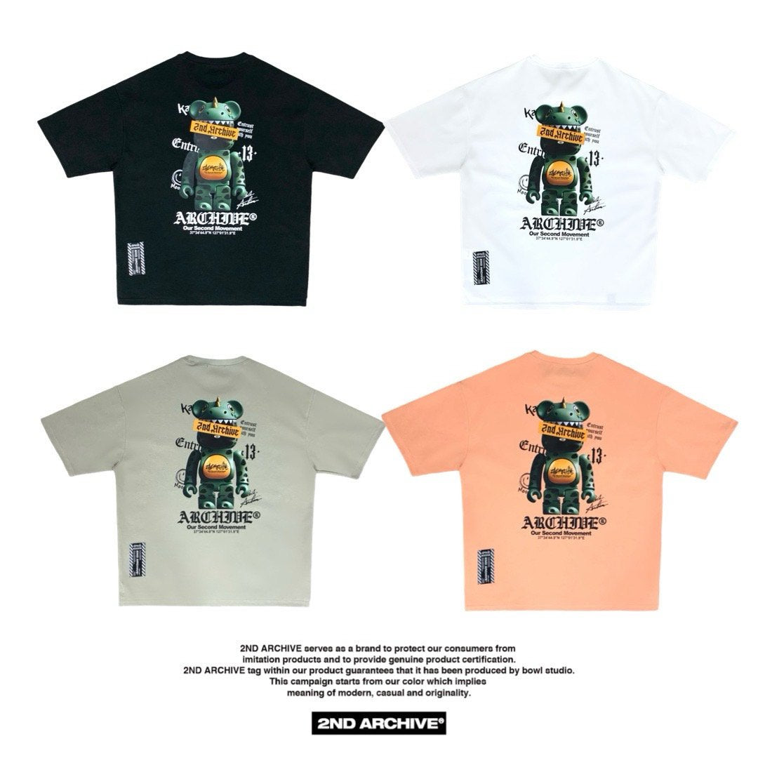 カジュアルにも個性派コーデにも使えるベアデザインTシャツ