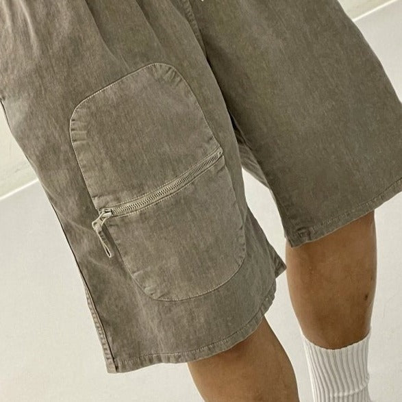 Korean vintage shorts, stylish pocket feature