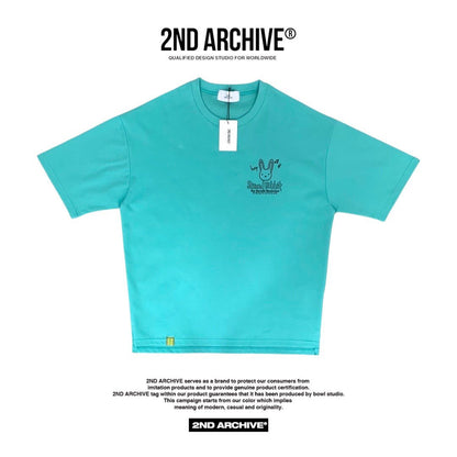 Front facing mint colored t shirt for men with small graphic and logo on the chest. o