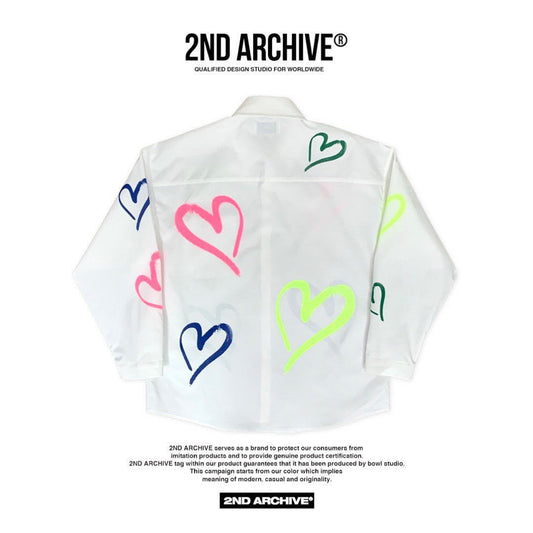 個性的なデザイン | ハート柄 シャツ | 2nd Archive | ユニセックス