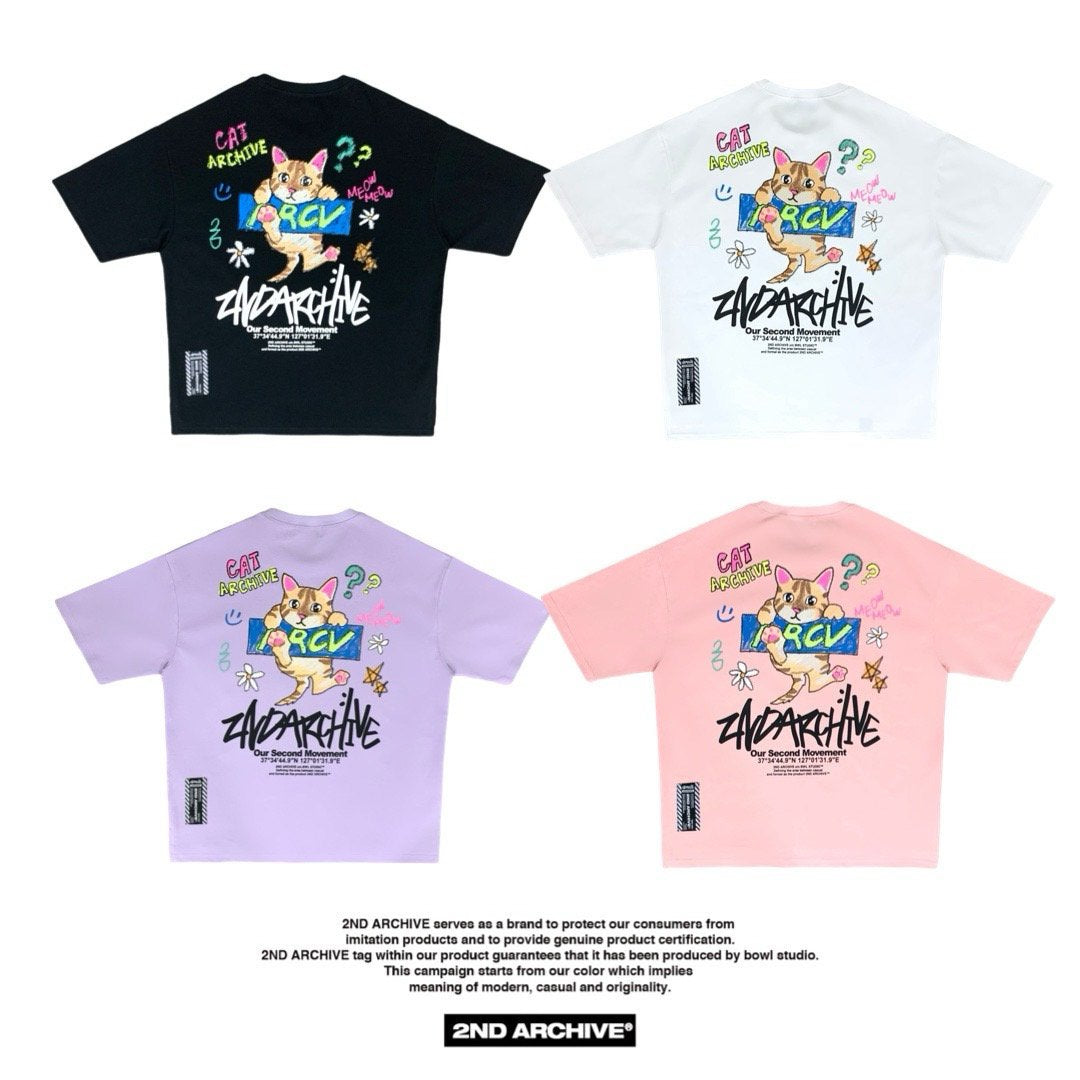 [2nd Archive] Cute Crayon Cat T-shirt (SAB127)