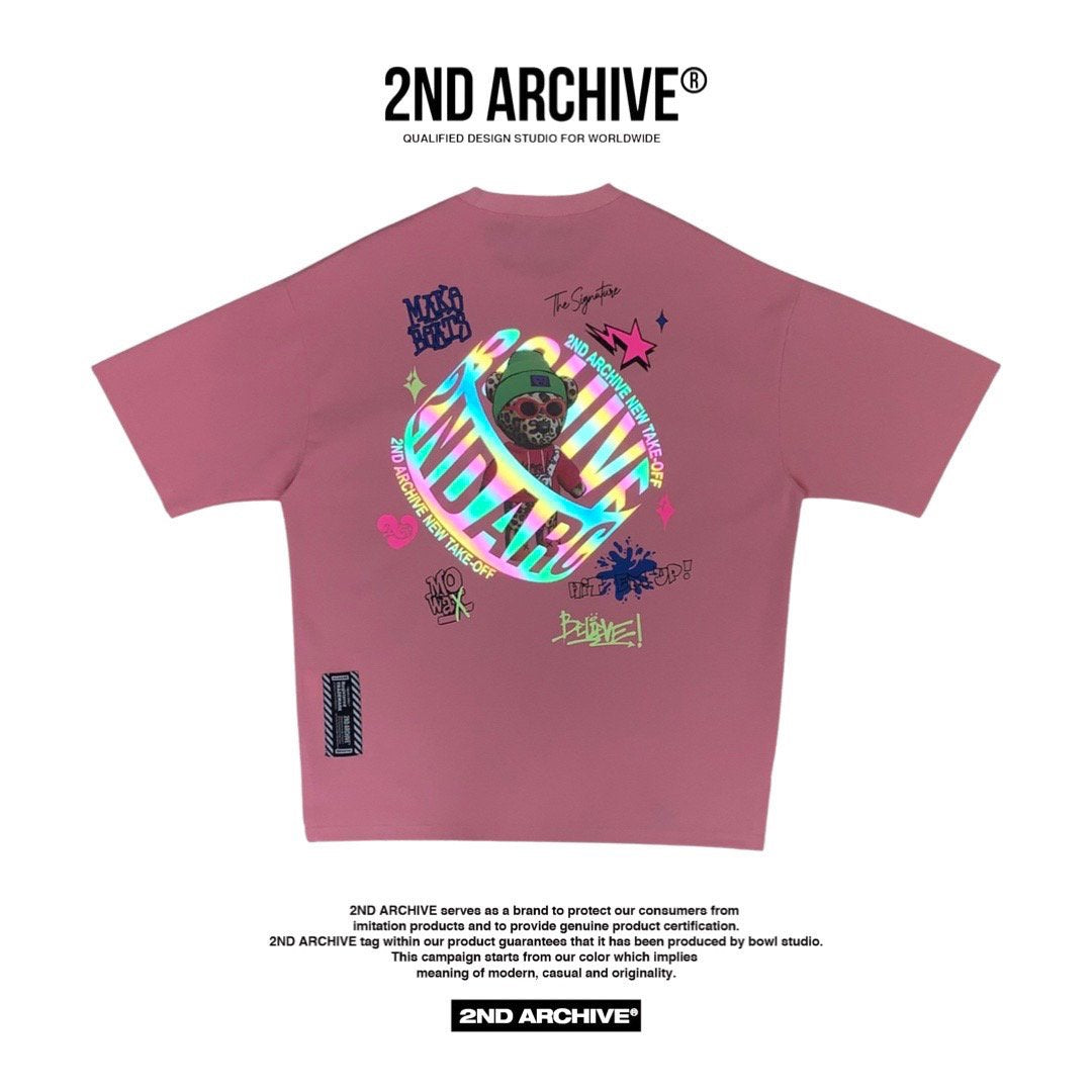 Korean Street Fashion Tee - 2nd Archive Graffiti Bear