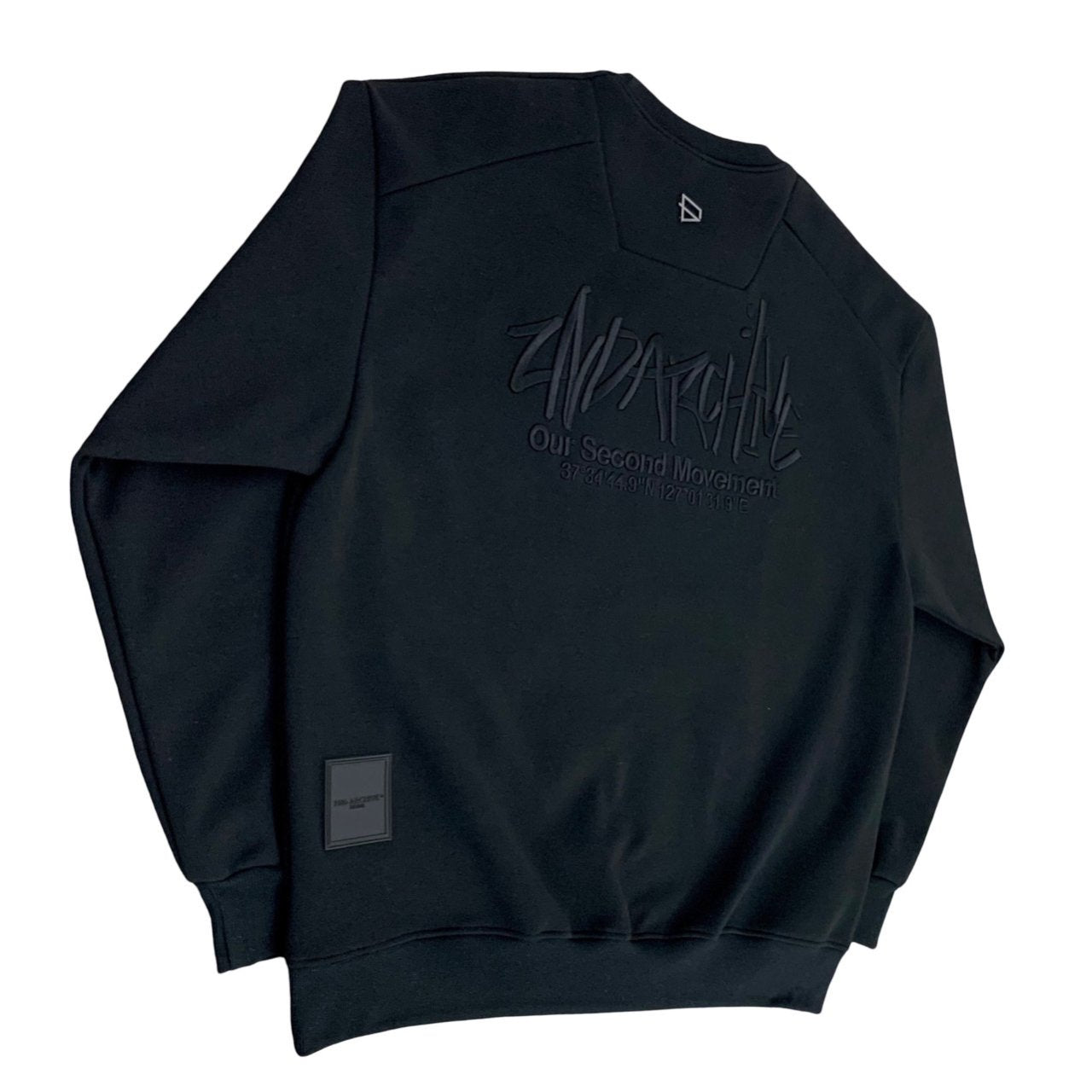 2nd Archive long sleeve sweater, subtle logo embroidery