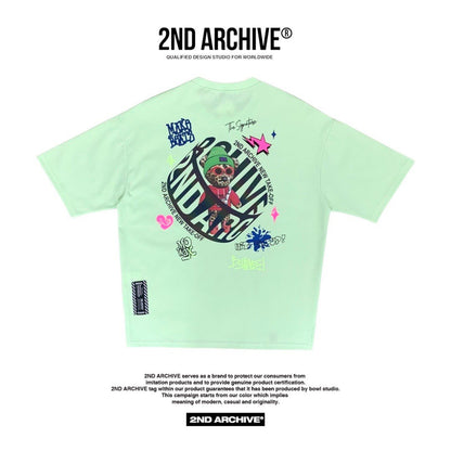 2nd Archive Graffiti Bear - Korean Street Fashion Tee