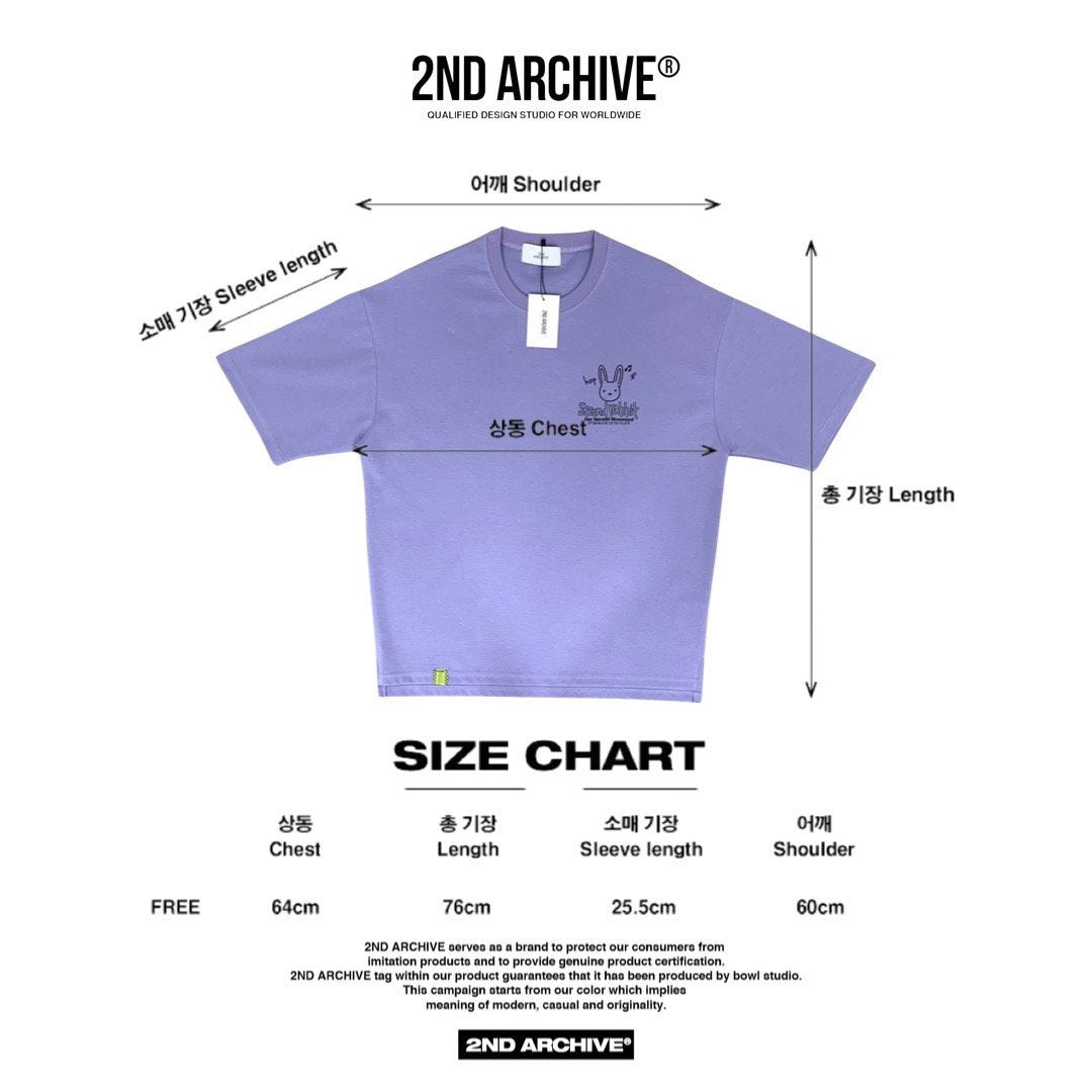 Size chart for one size fits all Korean fashion t shirt. 