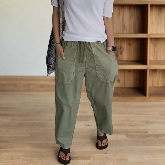 Korean cotton pants, loose fit, street style