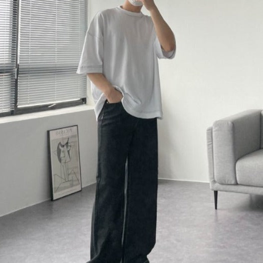 Oversized tee, Korean made, double-stitched, 3 colors