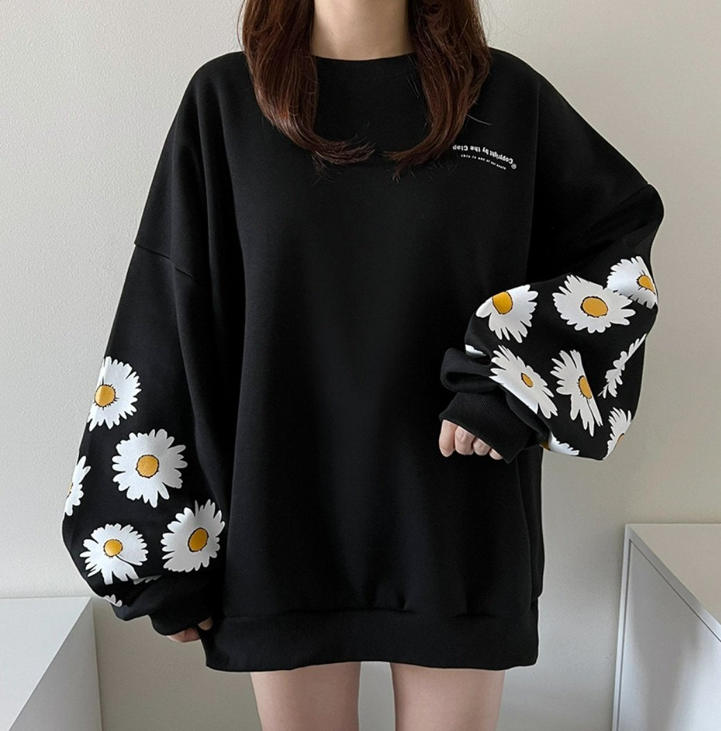 Best-selling unisex sweater, Korean made, floral print