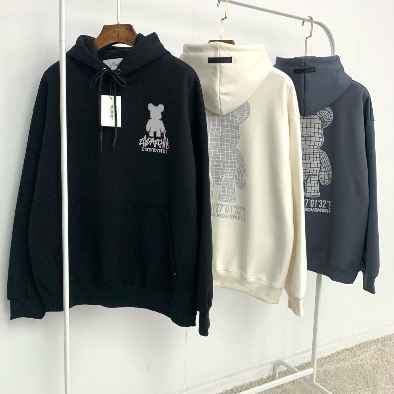 リフレックスベアーパーカー 韓国ストリート | Reflective Bear Hoodie