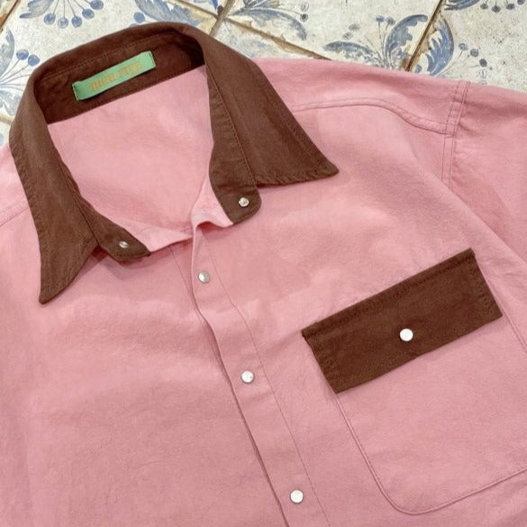 Korean vintage button-up shirt, crafted with precision.