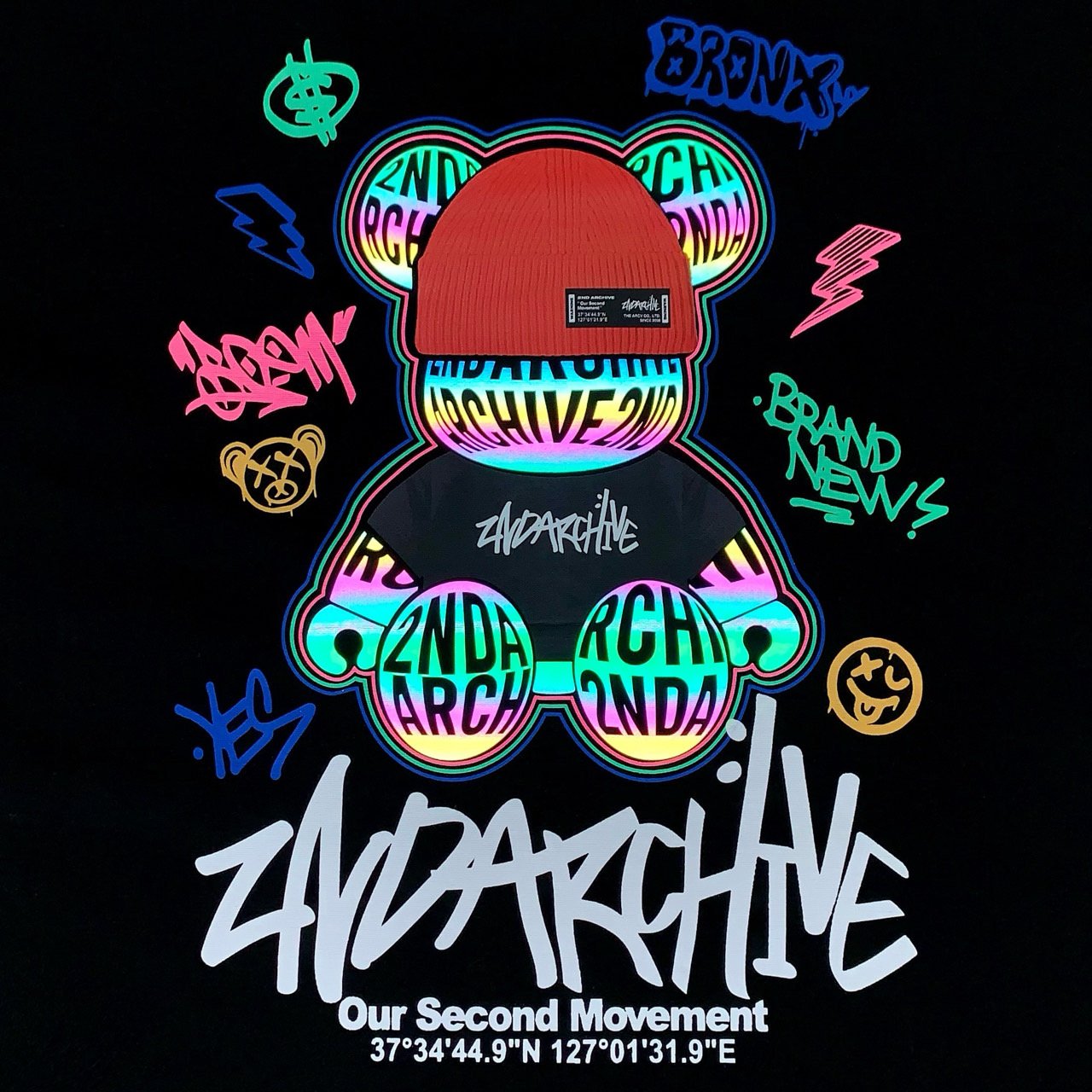 [2nd Archive]ラベルビーニーベアTシャツ(SAB119)