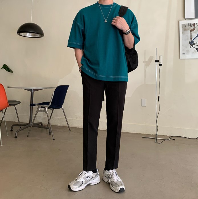 Korean oversized tee, high quality, double-stitched