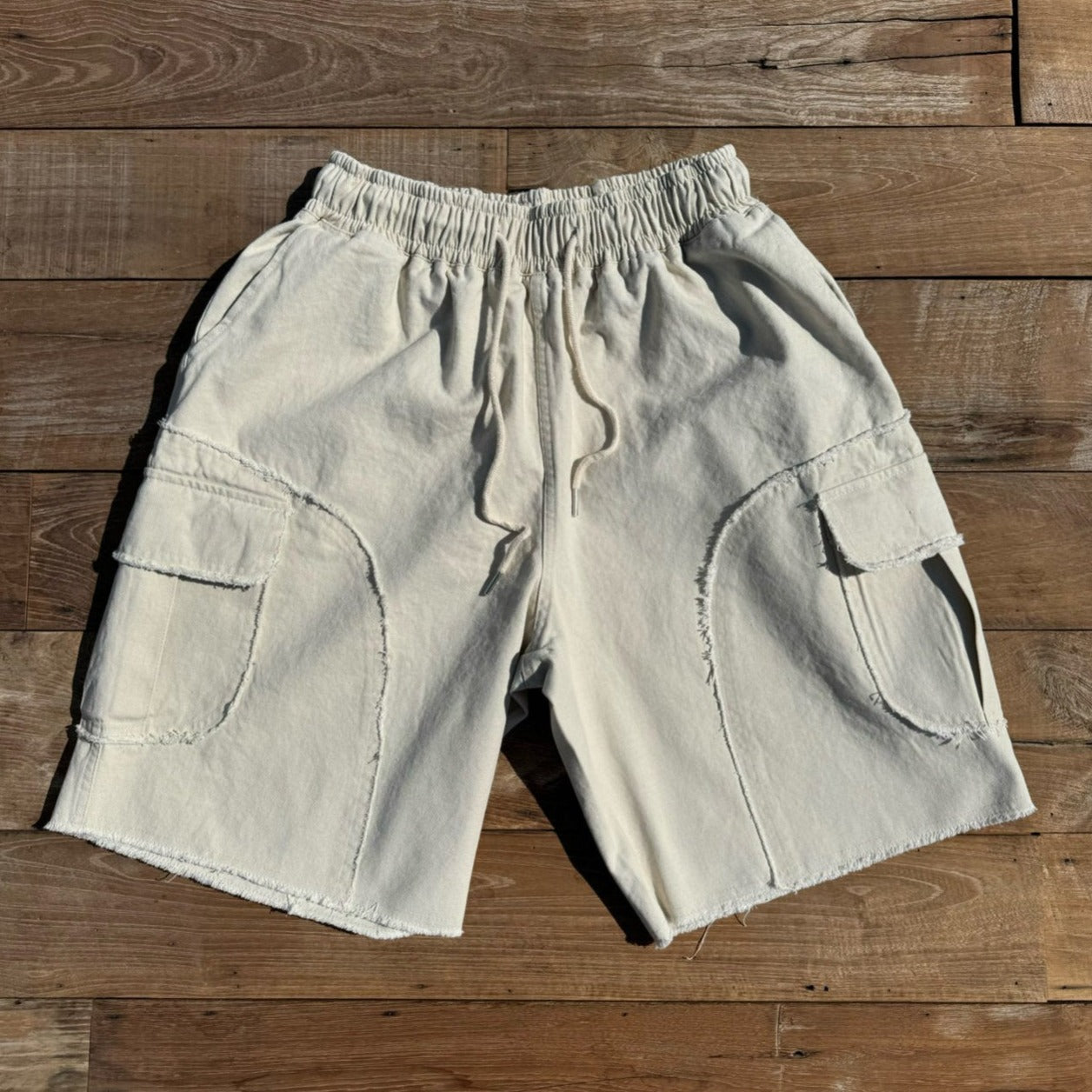 Summer street style shorts, unisex, cut-off design