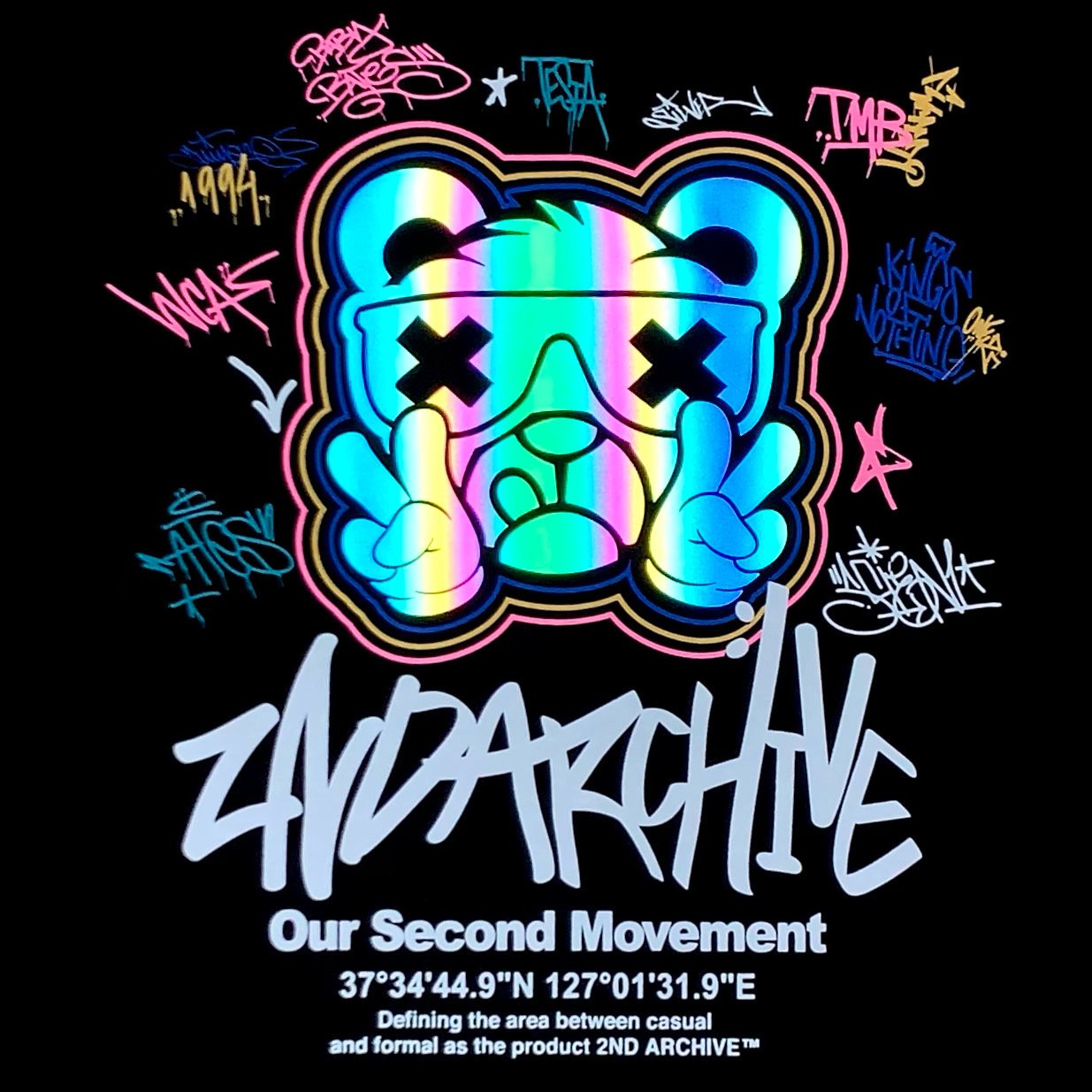 [2nd Archive]ピースベア反射Tシャツ(SAB126)