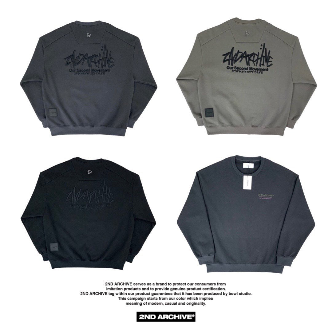 Long sleeve sweater with embroidered 2nd Archive logo