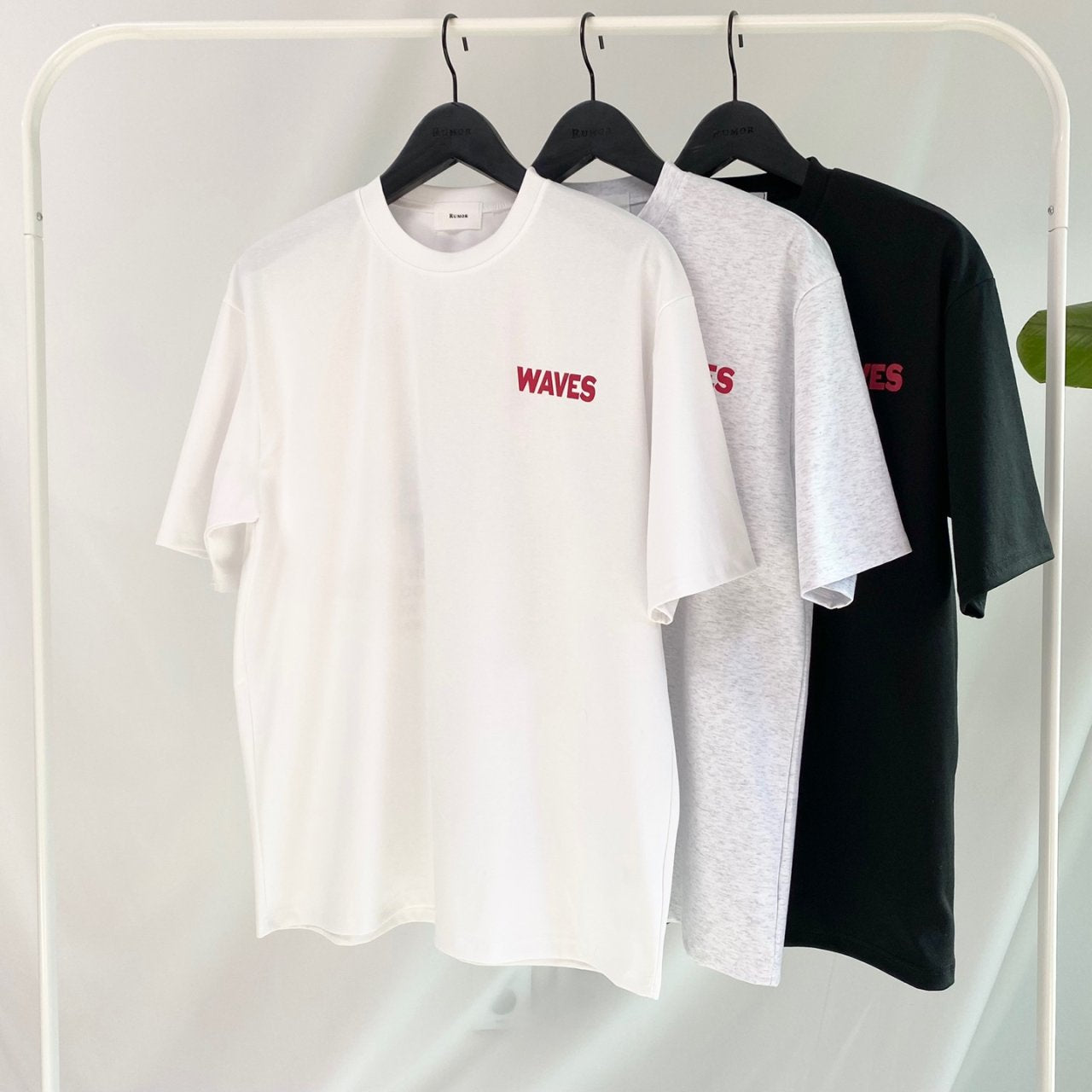 White, gray and black t shirts made in Korea. Perfect for summer. 